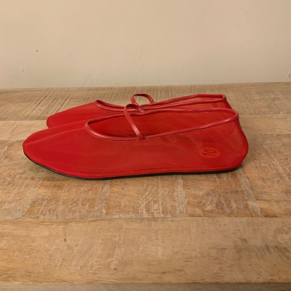 Jeffrey Campbell Shoes - (NWT) JEFFERY CAMPBELL “MARY JANE” RED MESH FLATS, SIZE 10